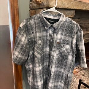 Orvis Black and White Plaid Casual Shirt